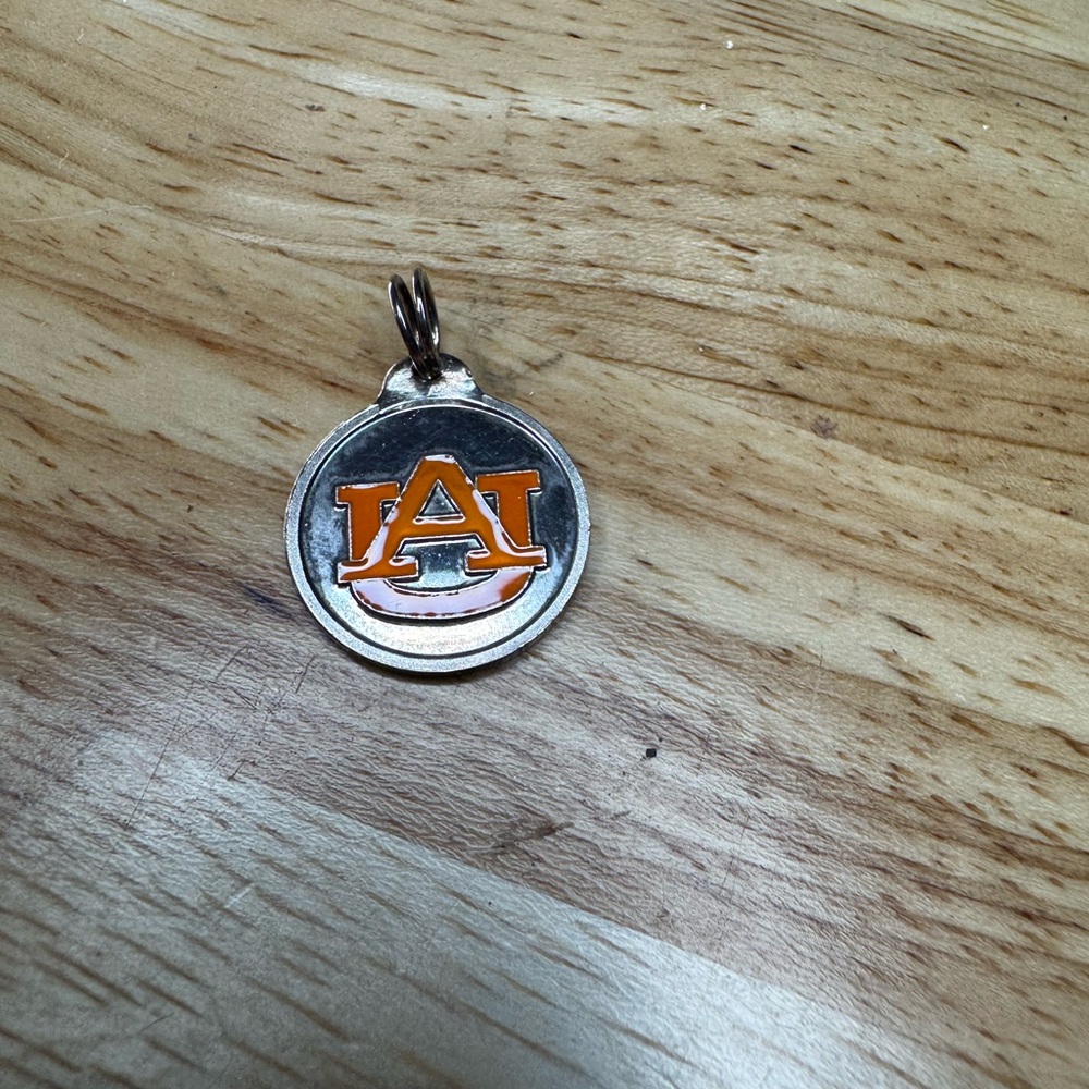 Auburn University .999 Silver and Orange Charm